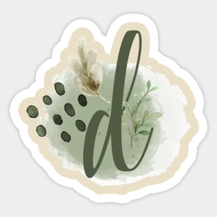 D Floral Letter Capital letter D | Monogramer D | Monogram Sticker